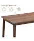 Фото #2 товара Retro Walnut Dining Table in Solid Rubber Wood