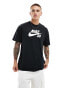 Nike SB central logo t-shirt in black Черный, S - Chest 35-37.5 - фото #2