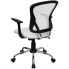 Фото #2 товара Mid-Back White Mesh Swivel Task Chair With Chrome Base And Arms