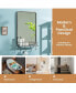 Фото #8 товара Wall Bathroom Mirror w/ Shelf Hooks Sturdy Metal Frame for Bedroom Living Room