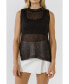 ფოტო #1 პროდუქტის Women's Sleeveless Knit Sheer Top With Back Keyhole