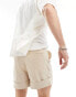 ASOS DESIGN short in linen look in stone Серый, W36 - фото #3