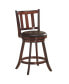 Фото #8 товара Set of 2 25'' Swivel Bar stool Leather Padded Dining Pub