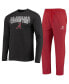 ფოტო #2 პროდუქტის Men's Crimson, Heathered Charcoal Alabama Crimson Tide Meter Long Sleeve T-shirt and Pants Sleep Set