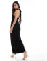 Фото #3 товара ASOS DESIGN textured halter midi dress in black