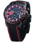 ფოტო #2 პროდუქტის Men's Chronograph Freedom Black Perforated Silicone Strap Watch 45mm