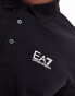 EA7 polo shirt in black with chest logo