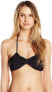 Фото #1 товара Lolli 241266 Womens Swimwear Large Bow Bandeau Bikini Top Black Size Medium