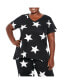 Фото #3 товара Womens Plus size Stars Short Sleeve Sleep Top - black