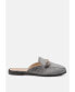 Begonia Buckled Faux Leather Mules