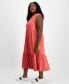 ფოტო #3 პროდუქტის Plus Size Solid Tiered Sleeveless Midi Dress