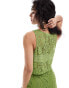 Object cropped lace tank top co-ord in green Peridot, 34 - фото #2