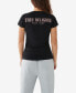 Фото #2 товара Women's Short Sleeve Arched Logo Slim V-neck T-shirt