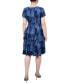 Фото #2 товара Women's Short Sleeve Jacquard Knit Seamed Dress
