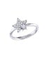 Dazzling Star kissed Duo Design Sterling Silver Diamond Women Ring