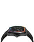 ფოტო #2 პროდუქტის Men's Automatic The $keleton Rainbow Crystal and Black Silicone Strap Watch 44mm