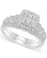 Фото #1 товара Diamond Princess Quad Cluster Bridal Set (5/8 ct. t.w.) in 14k White Gold