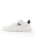 Фото #5 товара Calvin Klein Jeans cupsole laceup monogram logo trainers in white