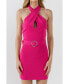 ფოტო #1 პროდუქტის Women's Crossed Halter Neck Cut Out Knit Mini Dress