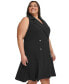 Фото #3 товара Plus Size Sleeveless Fit & Flare Blazer Dress