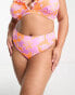 Simply Be 2 pack frill detail bikini bottoms in orange and pink floral UK 20 - фото #2