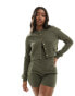 ASOS DESIGN 2 in 1 supersoft unitard with cardigan In green