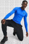 Pro Dri Fit Men's Tight Fit Top Slim Fit Uzun Kollu Sweatshirt Body Sax Mavi