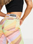 The Ragged Priest high waisted straight leg jeans in retro rainbow swirl denim