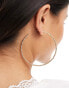 Фото #4 товара ASOS DESIGN hoop earrings with skinny detail in gold tone