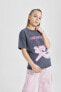 Kız Çocuk Pink Panther Oversize Fit Kısa Kollu Tişört C1136A824SM