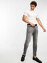 Фото #4 товара ASOS DESIGN 2 pack skinny shirt with grandad collar in white/taupe