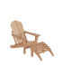 Фото #16 товара Classic Folding Adirondack Chair with Footrest Ottoman Set