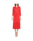 Women's Rayon Shirred Midi Shirt Dress