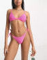 Фото #2 товара Free Society crinkle tie side bikini bottom in flirty pink