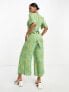 Фото #2 товара Nobody's Child Winnie button jumpsuit in green print