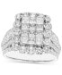 ფოტო #1 პროდუქტის Diamond Emerald Shaped Halo Cluster Engagement Ring (3 ct. t.w.) in 14k White Gold