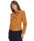 Фото #3 товара Women's Faux-Suede Moto Long-Sleeve Jacket