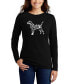 ფოტო #1 პროდუქტის Women's Dog Paw Prints Word Art Long Sleeve T-shirt