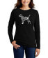 Women's Dog Paw Prints Word Art Long Sleeve T-shirt Черный, Large - фото #1