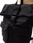 ASOS DESIGN backpack with multiple pockets in black