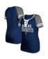 Фото #1 товара Women's Navy Dallas Cowboys Raglan Lace-Up T-shirt