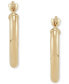 ფოტო #2 პროდუქტის Polished Tube Small Hoop Earrings in 14k Gold, 15mm, Created for Macy's