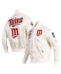 Men's Cream Minnesota Twins Cooperstown Collection Pinstripe Retro Classic Satin Full-Snap Jacket