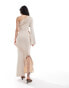 Фото #3 товара Pretty Lavish asymmetric ruffle knit maxi dress in cream