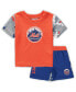 ფოტო #5 პროდუქტის Newborn and Infant Boys and Girls Orange, Royal New York Mets Pinch Hitter T-shirt and Shorts Set