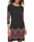 Фото #4 товара Women's Paisley 3/4-Sleeve Shift Dress