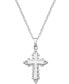 Фото #1 товара Macy's sterling Silver Necklace, Ornate Edge Cross Pendant