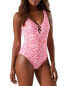 Фото #2 товара Tommy Bahama 281133 Scrolls Reversible Lace Back One-Piece Swimsuit, Size 4