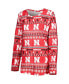 ფოტო #4 პროდუქტის Women's Scarlet Nebraska Huskers Holiday Long Sleeve T-shirt and Pants Sleep Set