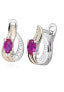 Фото #2 товара Charming bicolor earrings with rubies and zircons SVLE0642SH8R100